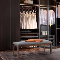 Costway Set Of 2 Dining Bench Rubber Wood Upholstered Padded Bedroom Seat -Outdoor Deals Garden Store GUEST 00a402bc e742 4a46 99f6 0135df996561