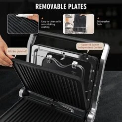 Costway Electric Panini Press Grill 1200W Sandwich Maker With Independent Temperature Control & Removable Drip Tray -Outdoor Deals Garden Store GUEST 00f8735c 8b3c 4677 b1dd 6389379e9081