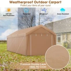 Costway 10x20FT Patio Heavy Duty Carport Garage Removable Sidewall Zippered Door Outdoor -Outdoor Deals Garden Store GUEST 0170de04 c7f9 4029 84a2 f0f6415fabb9