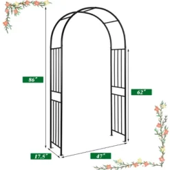 Costway 7.2Ft Garden Arch Steel Arbor Wedding Garden Decoration Climbing Plants W/Stakes -Outdoor Deals Garden Store GUEST 027abbee 9a43 4f69 8d85 1dd88654113f