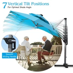Costway 10ft Solar LED Patio Umbrella 360Degree Rotation W/USB Turquoise 13 Costway 10ft Solar LED Patio Umbrella 360Degree Rotation W/USB Turquoise -Outdoor Deals Garden Store GUEST 02d0c627 6258 44d1 922b d1616b0069d9