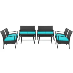 Costway 8PCS Patio Wicker Furniture Set Cushioned Chairs& Loveseat With Coffee Table Garden 11 Costway 8PCS Patio Wicker Furniture Set Cushioned Chairs& Loveseat With Coffee Table Garden -Outdoor Deals Garden Store GUEST 04099c10 d62c 4037 98f1 3d82281bd1b2