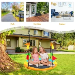 Costway 40'' Flying Saucer Tree Swing Indoor Outdoor Swing W/Hanging Strap Helicopter -Outdoor Deals Garden Store GUEST 0599f4bc 2a72 4ef5 944f dc23f8f1a86a