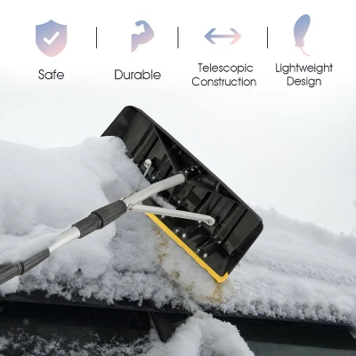 Costway 21FT Telescoping Snow Roof Rake Large Poly Blade Aluminum Tube Non-Slip Handle 3 Costway 21FT Telescoping Snow Roof Rake Large Poly Blade Aluminum Tube Non-Slip Handle - Image 3