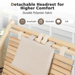 Costway Patio Outdoor Adjustable Folding Wood Sling Chair Reclining Lounge Assembly Free -Outdoor Deals Garden Store GUEST 05da7425 f95a 40e7 876e de8a39d66594