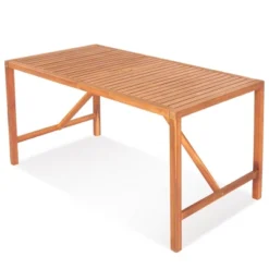 Costway Patio Rectangular Acacia Wood Dining Table 4-6 Person Outdoor 2'' Umbrella Hole -Outdoor Deals Garden Store GUEST 0631eeeb 09f7 4ed1 97be 16dcff5d3975