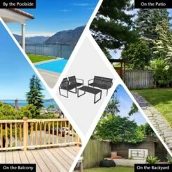 Costway 4PCS Patio Furniture Conversation Set Sofa Loveseat Armrest Garden Deck -Outdoor Deals Garden Store GUEST 07a74a0e be65 4ba0 bed3 850959924c46