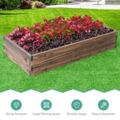 Costway Wooden Raised Garden Bed Kit - Elevated Planter Box For Growing Herbs Vegetable -Outdoor Deals Garden Store GUEST 0a38e49d 624e 46bd ac0b 294f1bed5a33