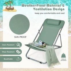 Costway Set Of 2 Beach Chair Portable 3-Position Lounge Chair W/ Headrest BlueGreenOrange 15 Costway Set Of 2 Beach Chair Portable 3-Position Lounge Chair W/ Headrest BlueGreenOrange -Outdoor Deals Garden Store GUEST 0ade1888 2af4 4bfa ab1b 5c3690bd6423