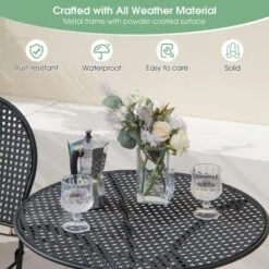 3pcs Patio Bistro Set Outdoor Conversation Furniture Table & Folding Chair -Outdoor Deals Garden Store GUEST 0bcfac22 8390 4aa8 8828 2104ef3890f3