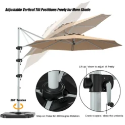 Costway 11' Patio Cantilever Offset Umbrella 360 Degrees Rotation Aluminum Tilt -Outdoor Deals Garden Store GUEST 0bde3b3a 1641 404c a4ab 1f6fa3a4babb
