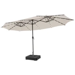 Costway Outdoor 15' Double-Sided Patio Umbrella 48 Solar LED Lights Crank & Base -Outdoor Deals Garden Store GUEST 0c0de638 c02a 42b2 a936 c3f1ba343e03