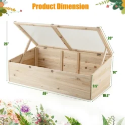 Costway Wooden Cold Frame Greenhouse Flower Planter Raised Plants Bed Protection -Outdoor Deals Garden Store GUEST 0c94eef9 241a 4b95 a474 4c114207be2c