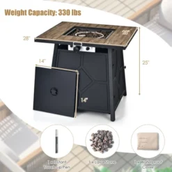 Costway 28 Inches Propane Gas Fire Pit Table 40,000 BTU Outdoor Heater W/Cover 11 Costway 28 Inches Propane Gas Fire Pit Table 40,000 BTU Outdoor Heater W/Cover -Outdoor Deals Garden Store GUEST 0cc076c0 ef49 45e7 9307 4f3b0aad40e4