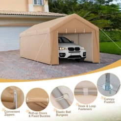 Costway 10x20FT Patio Heavy Duty Carport Garage Removable Sidewall Zippered Door Outdoor -Outdoor Deals Garden Store GUEST 0d6c75f7 1dba 41da be1a add1c7783a58