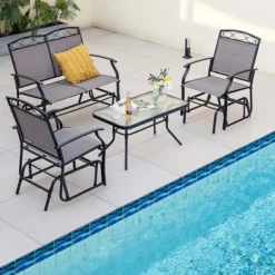 Costway 2pcs Patio Glider Set Single Swing Rocking Chair Heavy-Duty Metal Frame Outdoor 18 Costway 2pcs Patio Glider Set Single Swing Rocking Chair Heavy-Duty Metal Frame Outdoor -Outdoor Deals Garden Store GUEST 0d6d736c 55f4 416e bfb7 1dd2e9669319