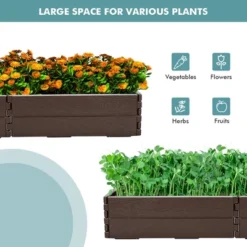 Costway Raised Garden Bed Set For Vegetable Flower Gardening Planter Brown -Outdoor Deals Garden Store GUEST 0de56b34 45e0 437d 9905 bb38b3eebbb9