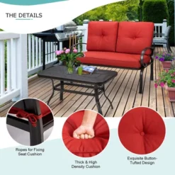 Costway 2PC Patio LoveSeat Coffee Table Furniture Set Bench W/ Cushions 16 Costway 2PC Patio LoveSeat Coffee Table Furniture Set Bench W/ Cushions -Outdoor Deals Garden Store GUEST 0f078e25 5df3 4b50 a957 57d0de9c2722