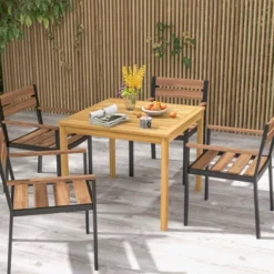 Costway Patio Dining Table Acacia Wood Square Outdoor Bistro With 1.9'' Umbrella Hole Yard 11 Costway Patio Dining Table Acacia Wood Square Outdoor Bistro With 1.9'' Umbrella Hole Yard -Outdoor Deals Garden Store GUEST 0f8da637 aaa4 41dc 81e0 c46f007f11bc