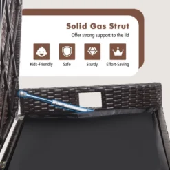 Costway 34 Gallon Patio Wicker Storage Deck Box W/Cushion Off White Backyard -Outdoor Deals Garden Store GUEST 108e67f2 fef9 4d62 9695 2455979dd952