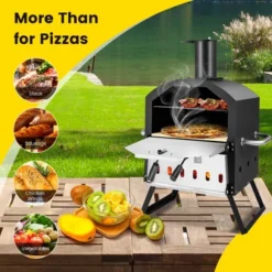 Costway 2-Layer Pizza Oven Wood Fired Pizza Grill Outside Pizza Maker With Waterproof Cover -Outdoor Deals Garden Store GUEST 11447bcf bf36 41f3 be05 7e843e281aac