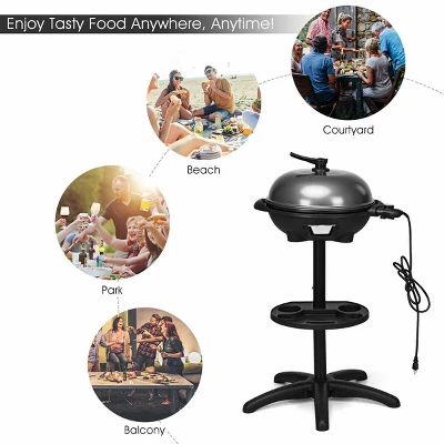 Costway Electric BBQ Grill 1350W Non-stick 4 Temperature Setting Outdoor Garden Camping 3 Costway Electric BBQ Grill 1350W Non-stick 4 Temperature Setting Outdoor Garden Camping - Image 3