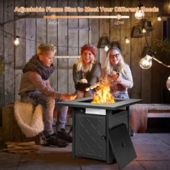 Costway 28'' Propane Fire Pit Table 50,000 BTU Patio Square Gas Fireplace W/Lava Rock -Outdoor Deals Garden Store GUEST 1279658a c03e 426d a738 620dfaa7f108