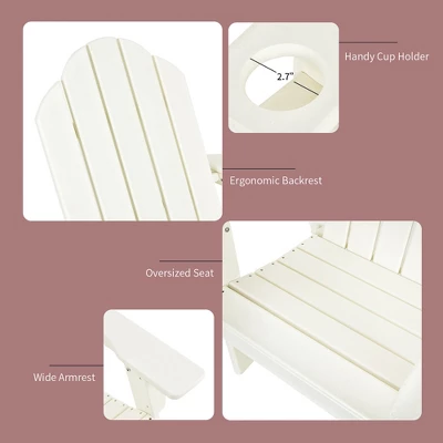 Costway 2PCS Patio Adirondack Chair Side Table Set Weather Resistant Cup Holder 6 Costway 2PCS Patio Adirondack Chair Side Table Set Weather Resistant Cup Holder - Image 6