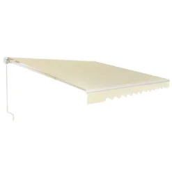 Costway Retractable Patio Awning Aluminum Deck Sunshade Shelter Outdoor Beige -Outdoor Deals Garden Store GUEST 156a399c 7ba8 4fcf 984a 8165543a208a