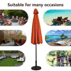 Costway 9FT Patio Umbrella Patio Market Steel Tilt W/ Crank Outdoor Yard Garden Orange -Outdoor Deals Garden Store GUEST 1581a742 ae3c 41c9 ac5d 31a2e531b9f5 1