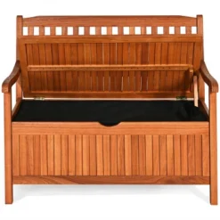 Costway 42'' Storage Bench Deck Box Solid Wood Seating Container Tools Toys W/Backrest 17 Costway 42'' Storage Bench Deck Box Solid Wood Seating Container Tools Toys W/Backrest -Outdoor Deals Garden Store GUEST 166e6e3d fc9e 4cc0 b96e 26a0613eeb9b