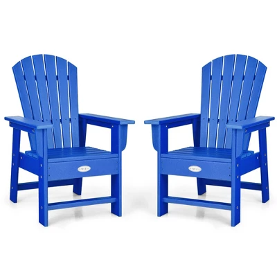 Costway Set Of 2 Kids Patio Adirondack Chair Armchair Weather Resistance Outdoor Chair 5 Costway Set Of 2 Kids Patio Adirondack Chair Armchair Weather Resistance Outdoor Chair - Image 5