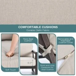 Costway 2PCS Patio Loveseat Coffee Table Set 6'' Thick Cushion Garden Beige -Outdoor Deals Garden Store GUEST 17994347 1004 4529 ae75 cece00ae8501