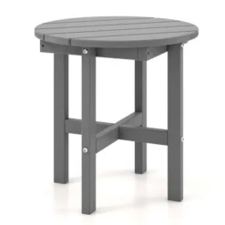 Costway Patio 18'' Adirondack Round Side Table All Weather HDPE End Table Outdoor Grey 17 Costway Patio 18'' Adirondack Round Side Table All Weather HDPE End Table Outdoor Grey -Outdoor Deals Garden Store GUEST 18713e99 426d 43de 85b1 70e868efafaa