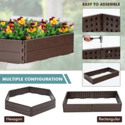 Costway Raised Garden Bed Set For Vegetable Flower Gardening Planter Brown -Outdoor Deals Garden Store GUEST 1897938b b188 4071 a139 2c928118a416