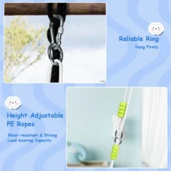 Costway Baby Canvas Hanging Swing Cotton Hammock Toy For Toddler BluePink -Outdoor Deals Garden Store GUEST 19089178 a3aa 4cfe a573 26262238b95e