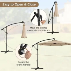 Costway 10FT Patio Solar-Lighted 112 LED Cantilever Offset Umbrella Crank Tilt Outdoor 19 Costway 10FT Patio Solar-Lighted 112 LED Cantilever Offset Umbrella Crank Tilt Outdoor -Outdoor Deals Garden Store GUEST 195b5d3d a13b 40cc bf62 b576094023f4