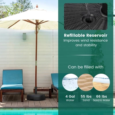 Costway 18'' Patio Fillable Round Umbrella Base Stand Holder Fit Pole 1.5''/1.9'' Weighted 5 Costway 18'' Patio Fillable Round Umbrella Base Stand Holder Fit Pole 1.5''/1.9'' Weighted - Image 5