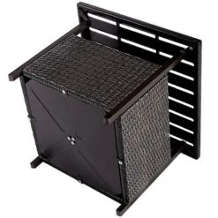 Costway Brown Rattan Wicker Steel Side Table Outdoor Furniture Deck Garden Patio Pool -Outdoor Deals Garden Store GUEST 1aa3a288 eb08 4ea6 8770 81f7f7877008