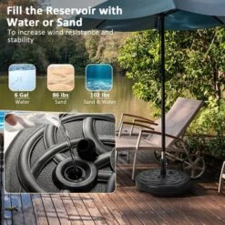 Costway 22'' Patio Fillable Round Umbrella Base Stand Water/Sand Fit Pole 1.5'' & 1.9'' 13 Costway 22'' Patio Fillable Round Umbrella Base Stand Water/Sand Fit Pole 1.5'' & 1.9'' -Outdoor Deals Garden Store GUEST 1ce2d384 6985 404d 9a93 9de5a5ef4618