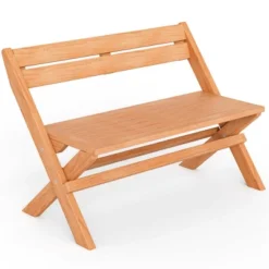 Costway Patio Folding Chair Solid Teak Wood Slatted Seat Natural Portable Outdoor -Outdoor Deals Garden Store GUEST 1cef6d5c 2876 4dc4 bf4c d8a4578133c8
