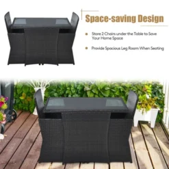 Costway 3PCS Patio Rattan Furniture Set Cushion Sofa Armrest Garden Deck -Outdoor Deals Garden Store GUEST 1ddc03e2 95ae 4559 8087 1e27fcfa588b