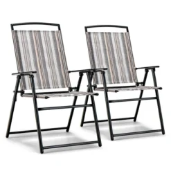 Costway 2pcs Patio Folding Sling Chairs Dining Armrest Backrest Outdoor Portable 19 Costway 2pcs Patio Folding Sling Chairs Dining Armrest Backrest Outdoor Portable -Outdoor Deals Garden Store GUEST 1f753750 dc5c 42b3 bbaa 15fa017bd2d6