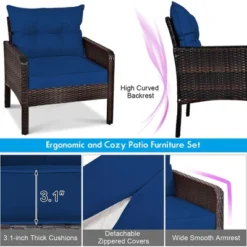 Costway 5 PCS Patio Rattan Wicker Furniture Set Sofa Ottoman Coffee Table Cushioned 16 Costway 5 PCS Patio Rattan Wicker Furniture Set Sofa Ottoman Coffee Table Cushioned -Outdoor Deals Garden Store GUEST 1f861838 960a 4f69 adde 205047366f28