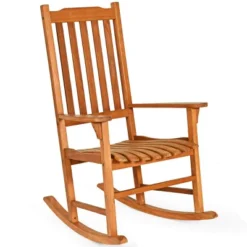 Costway Outdoor Eucalyptus Rocking Chair Single Rocker For Patio Deck Garden Natural -Outdoor Deals Garden Store GUEST 1feb87d6 5d05 4401 8c8e 53e84bbe4e5a