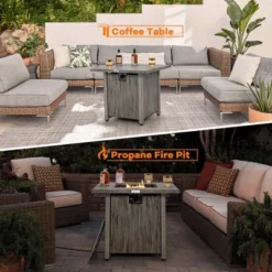 Costway 28'' Patio Square Fire Pit Table 40,000 BTU Propane Gas Table With Lid & Lava Rocks 12 Costway 28'' Patio Square Fire Pit Table 40,000 BTU Propane Gas Table With Lid & Lava Rocks -Outdoor Deals Garden Store GUEST 21f829e8 742a 4439 83f0 9cde2eef48a6