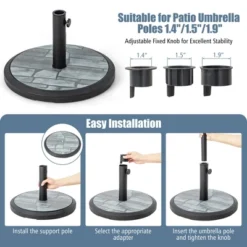 Costway 19'' Patio 35 LBS Round Umbrella Base Stand Holder 1.4''-1.9'' Market Table Outdoor -Outdoor Deals Garden Store GUEST 23ef0602 6d83 4535 8a3e 6dbd59299dda