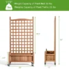 Costway 2PC 50in Wood Planter Box W/Trellis Mobile Raised Bed For Climbing Plant