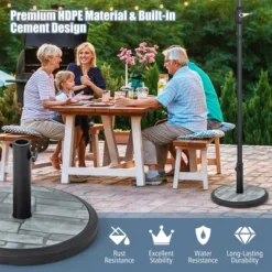 Costway 19'' Patio 35 LBS Round Umbrella Base Stand Holder 1.4''-1.9'' Market Table Outdoor -Outdoor Deals Garden Store GUEST 267e22be 2d91 4cba bff4 622f85da2957