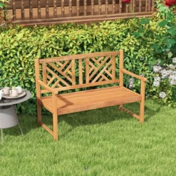 Costway Patio Acacia Wood 2-Person Slatted Bench Outdoor Loveseat Chair Garden Natural -Outdoor Deals Garden Store GUEST 27484220 c85d 486c aeb0 77f2f63cd877